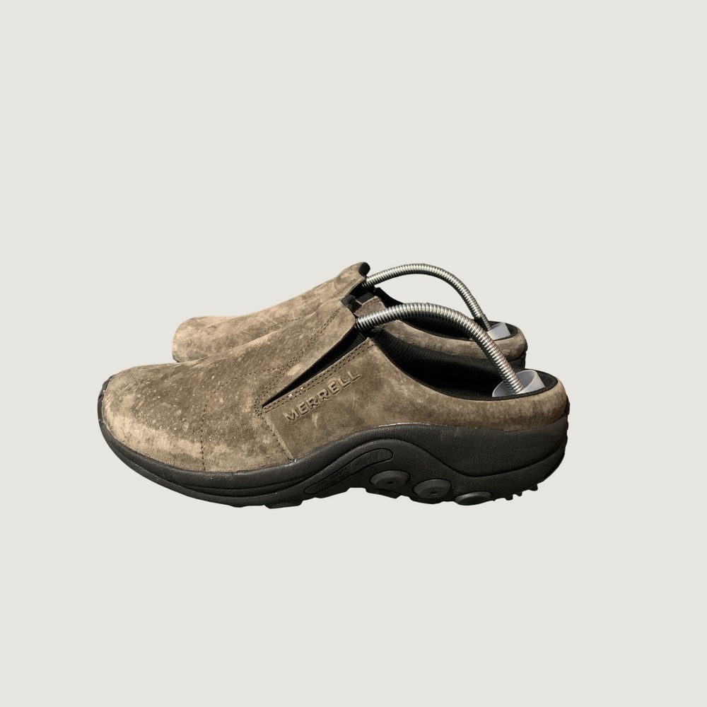 Merrell Jungle Moc Mens 11 Brownish Gray Suede Slip On J003231 Comfort EUC